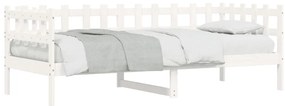Sofá-cama sem colchão 80x200 cm madeira de pinho maciça branco