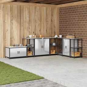 vidaXL Armazenamento de Cozinha Prateado 60 x 50 x 92 cm Aço