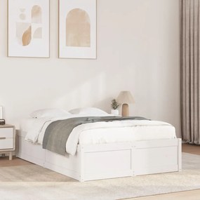 vidaXL Cama sem colchão 120x190 cm madeira de pinho maciça branco