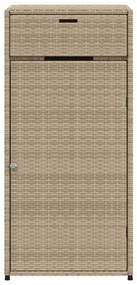 Armário de arrumação para jardim 55x55x111 cm vime PE bege