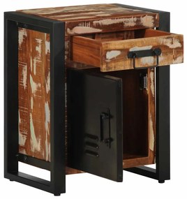 Mesa de cabeceira multicor 40x30x50cm madeira maciça recuperada