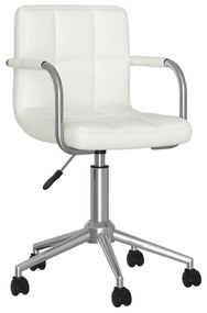 Cadeira de jantar giratória couro artificial branco