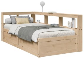 Cama com estante sem colchão 90x190 cm pinho maciço