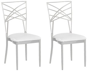 Conjunto de 2 cadeiras em metal prateado  GIRARD Beliani