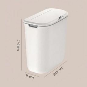 Caixote lixo cozinha de pendurar 9 L,  26 x 15 x 28 cm, branco