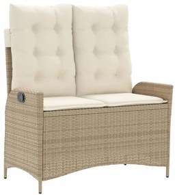 4 pcs conjunto de jantar p/ jardim c/ almofadões vime PE bege