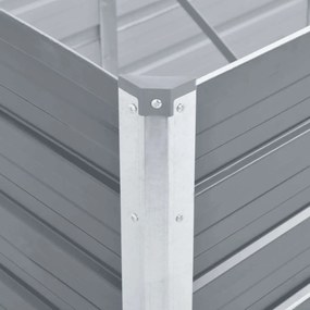Canteiro elevado de jardim 480x80x77cm aço galvanizado cinzento