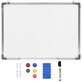 Quadro de escrita magnético 70x50 cm aço branco