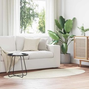 vidaXL Tapetes de área HUARTE Creme 100 x 200 cm Poliéster