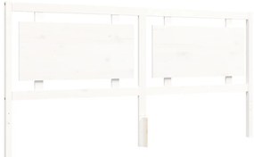 Cama sem colchão 200x200 cm madeira de pinho maciça branco