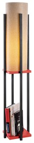 Candeeiro de Pé 7132 – Preto/Vermelho – 20 cm Diâmetro do Abajur, 64 c