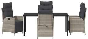 Conjunto de Jantar de Jardim com 5 peças em rattan sintético cinza cla