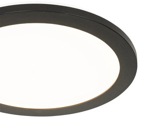 Candeeiro de teto moderno preto 30 cm incl. LED IP44 - Steve Moderno