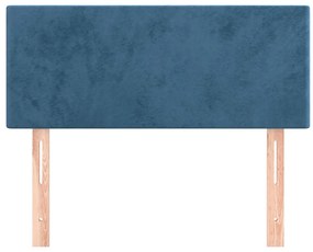 Cabeceira de cama veludo 100x5x78/88 cm azul-escuro