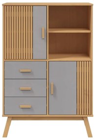 Armário alto OLDEN 85x43x125 cm pinho maciço cinzento/castanho