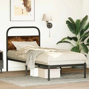 Estrutura cama s/ colchão derivados de madeira carvalho fumado