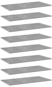 vidaXL Prateleiras para estante 8 pcs 80x40x1,5cm contraplacado cinza