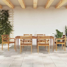 vidaXL Conjunto de jantar para jardim 7 pcs madeira de teca maciça