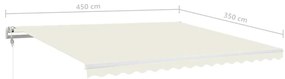 Toldo automático com LED e sensor de vento 450x350 cm cor creme