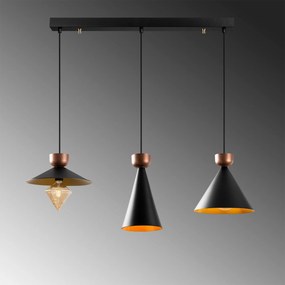 Candeeiro de Teto Dodo – Preto – 100 x 30 cm
