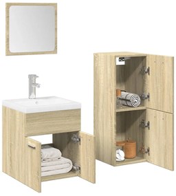 vidaXL 4 pcs conj. móveis casa banho derivados madeira carvalho sonoma