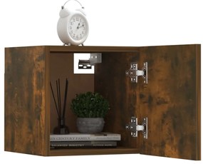 Móveis p/ TV de parede 8 pcs 30,5x30x30 cm cor carvalho fumado