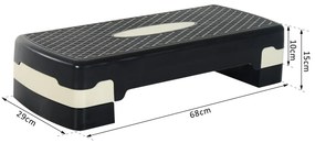 ® Plataforma Step para Desporto com Altura Regulável a 2 níveis de carga 150 KG