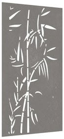 Decoração p/ muro de jardim 105x55 cm aço corten design bambu