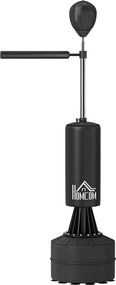 HOMCOM Punching Ball de Boxe com Altura Ajustável com Barra Giratória 360° e Base Preenchida 88x48x155-205 cm Preto | Aosom Portugal