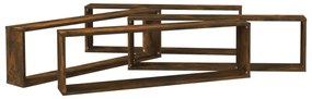 Prateleiras cubo 4 pcs 100x15x30 deriv. madeira carvalho fumado