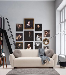Sofá de 3 Lugares Eddy – Creme – 223 x 83 x 86 cm