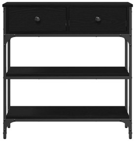 Mesa de Console vidaXL Madeira de Carvalho Preto 72,5x25x75 cm Madeira