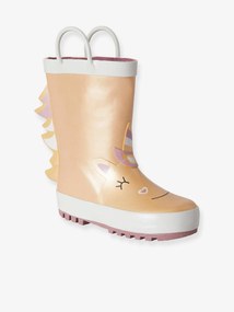 Oferta do IVA - Galochas unicórnio para menina, especial autonomia amarelo escuro metalizado
