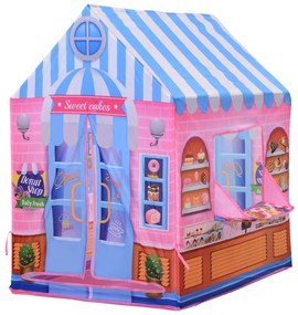HOMCOM Loja de doces para brincar Zona infantil Presente fácil de montar para crianças 93x69 x103cm 0,75 kg Rosa