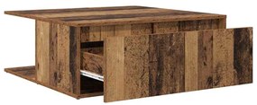 Mesa de centro com gaveta com armazenamento Madeira antiga 80 x 80 x 3