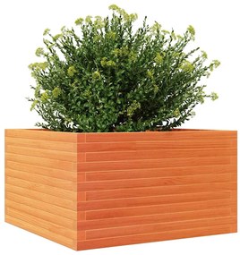 Vaso/floreira de jardim 80x80x46 cm pinho maciço castanho-mel