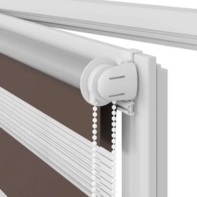 Estore de rolo 140 x 175 cm, linhas de zebra / Café