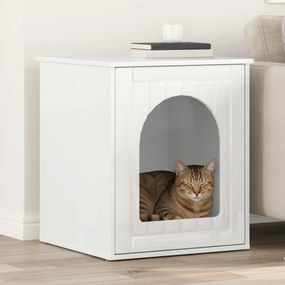 vidaXL Casa para Gatos Branco Brilhante 53 x 52 x 62 cm