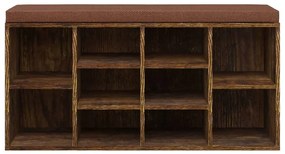Banco sapateira 103x30x48 cm derivados madeira carvalho fumado