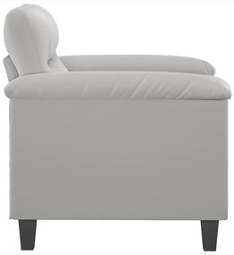 Poltrona tecido de microfibra 60 cm cinzento-claro
