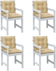 vidaXL Almofadões lombares p/ cadeiras 4pcs mesclado tecido bege