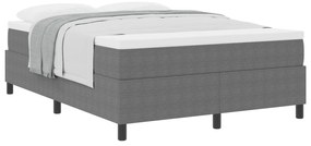 Cama Box Spring com Colchão Cinza Claro 140x200 cm Tecido de Corduroy