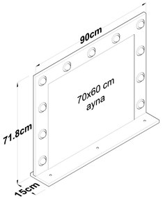 Espelho Decorativo em Aglomerado EF108 – Branco – 90x71,8x15 cm