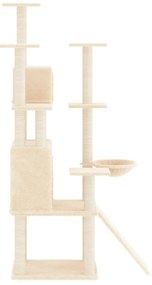 Árvore para gatos c/ postes arranhadores sisal 154 cm cor creme