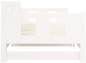 Estrutura sofá-cama de puxar 2x(90x200) cm pinho maciço branco