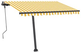 Toldo automático independente 300x250 cm amarelo e branco