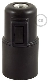 Thermoplastic E27 lamp holder kit with switch - Preto