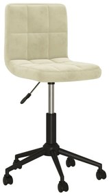 vidaXL Cadeira de jantar giratória veludo cor creme