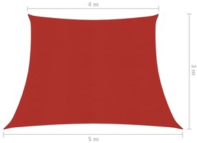 Para-sol estilo vela 160 g/m² 4/5x3 m PEAD vermelho