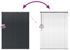 Persiana de Janela com cortinas Outros Manual Preto 80 x 130 cm Alumín